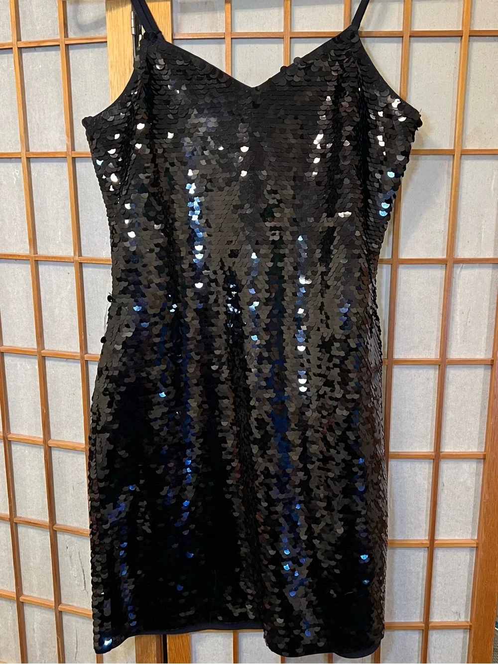 MICHEAL Micheal Kors Black Sequin V-Neck Mini Dress XS